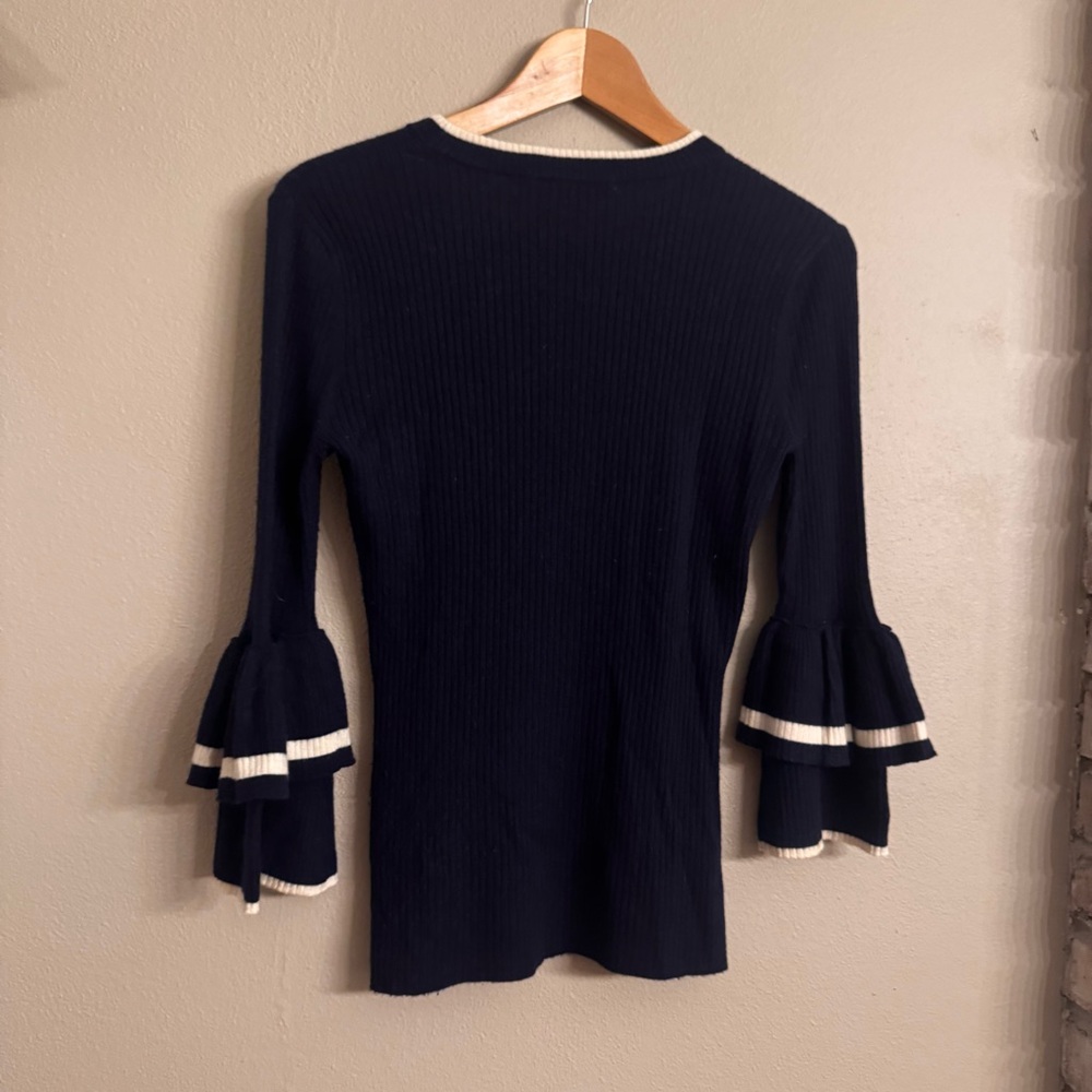 FRAME Double‎ Ruffle Cuff Sweater - Picture 3 of 6